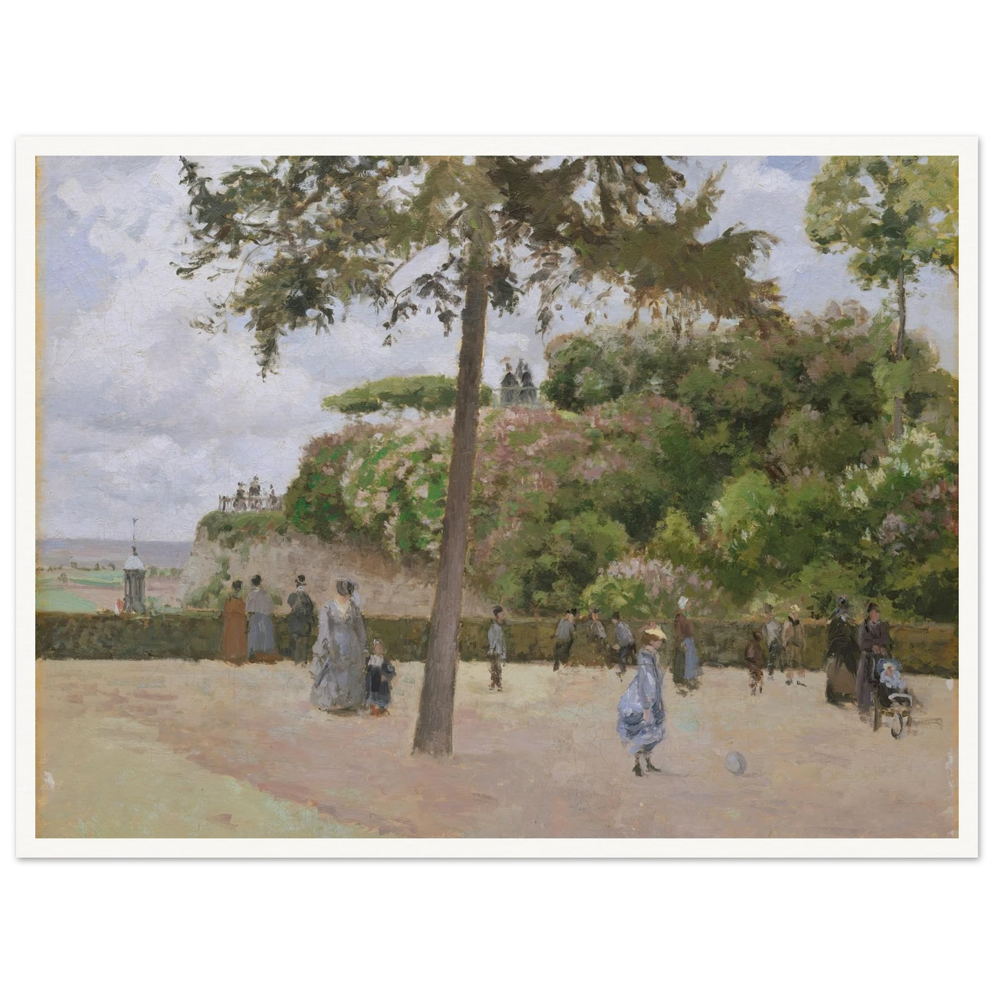 The Public Garden at Pontoise (1874) Art Print | Camille Pissarro - Framed Poster - 30x40 cm / 12x16″ - Black frame