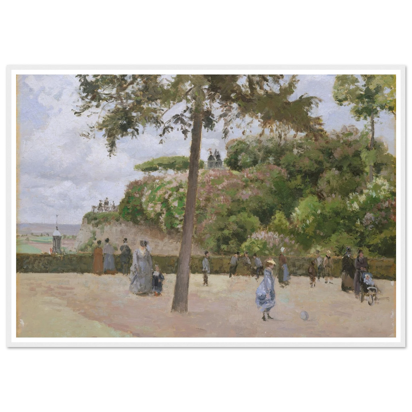 The Public Garden at Pontoise (1874) Art Print | Camille Pissarro - Framed Poster - 30x40 cm / 12x16″ - Black frame