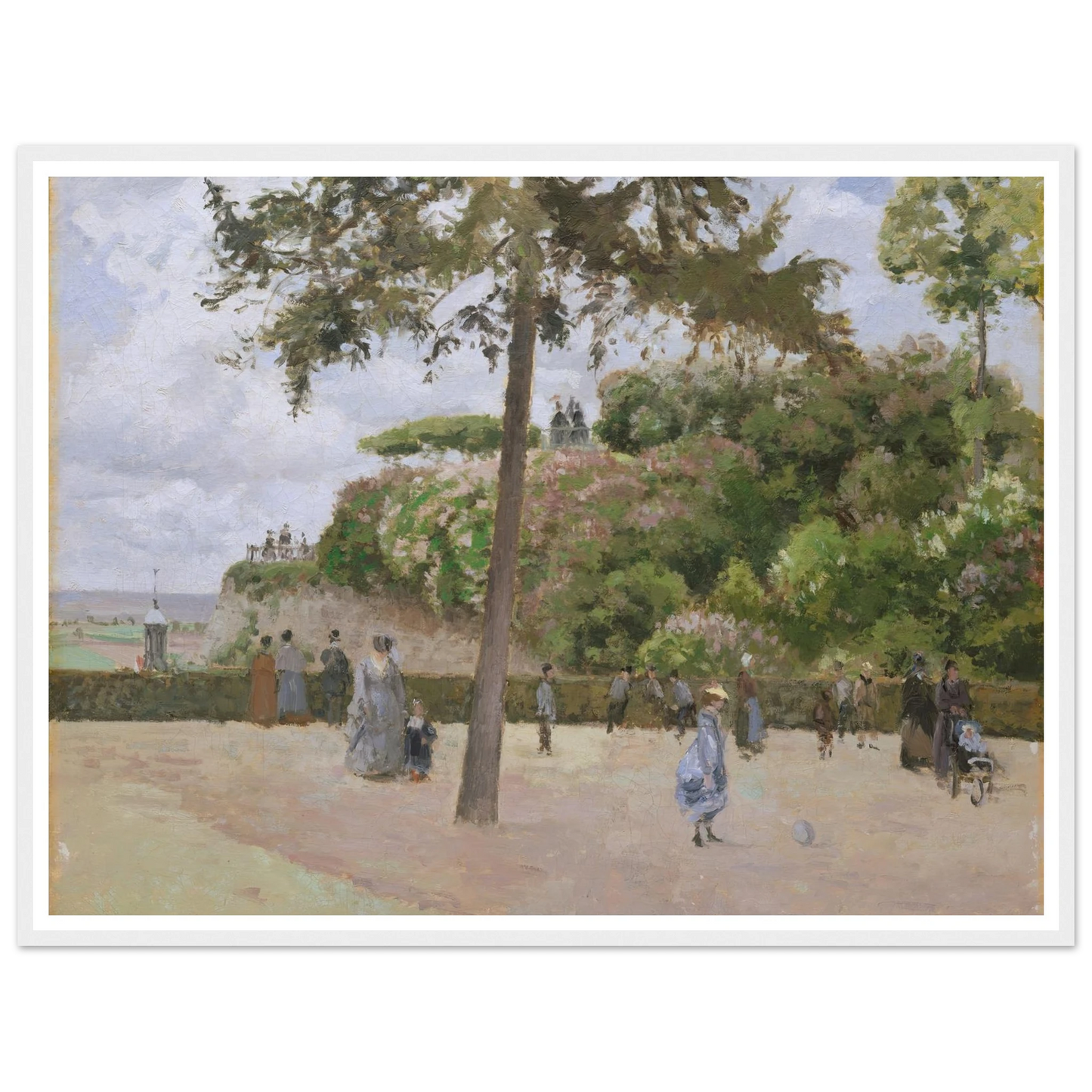 The Public Garden at Pontoise (1874) Art Print | Camille Pissarro - Framed Poster - 30x40 cm / 12x16″ - Black frame