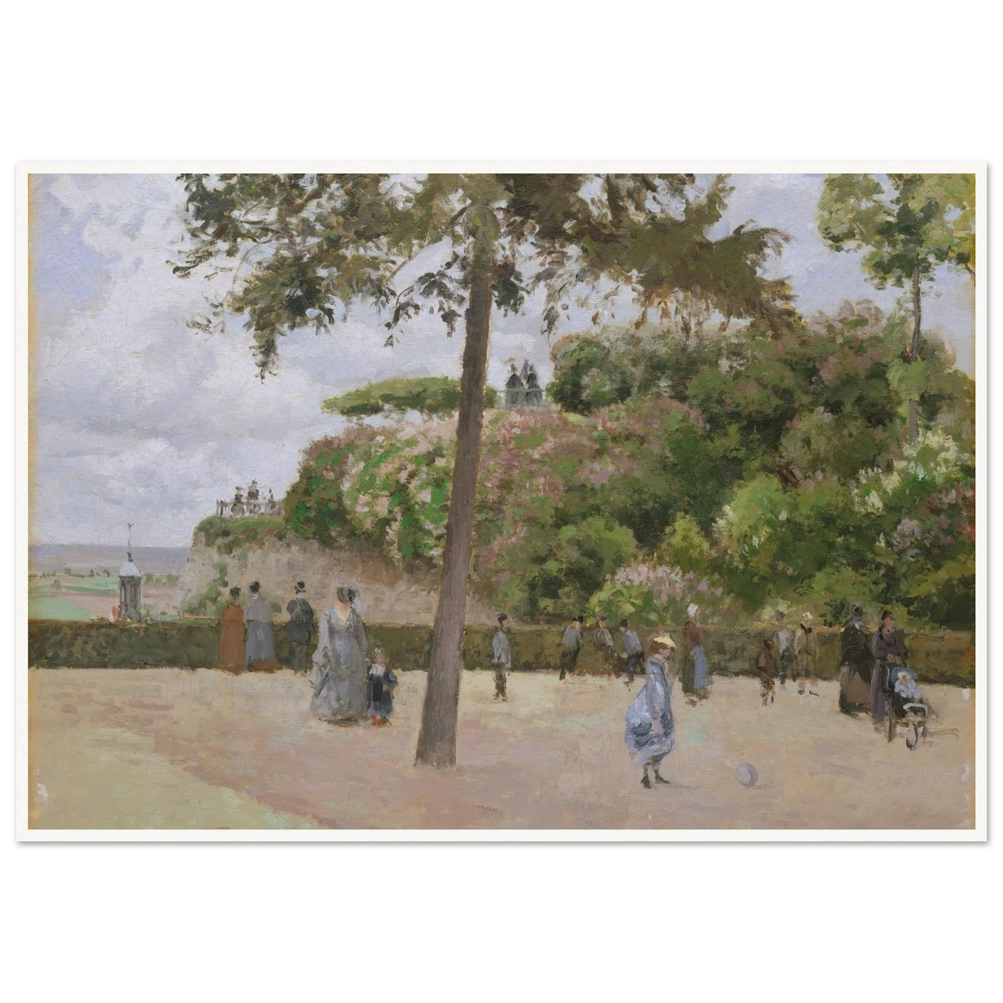 The Public Garden at Pontoise (1874) Art Print | Camille Pissarro - Framed Poster - 30x40 cm / 12x16″ - Black frame