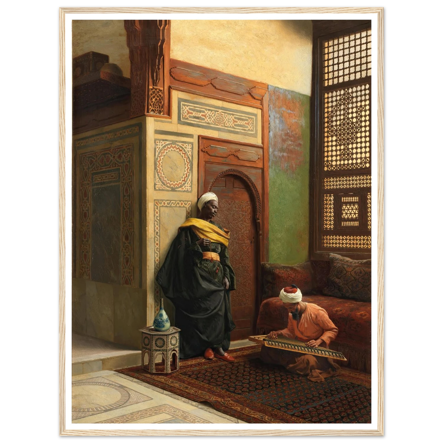 The Qanun Player (1903) Art Print | Ludwig Deutsch - Framed Poster - 30x40 cm / 12x16″ - Black frame