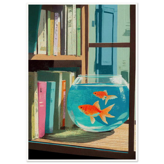 The Quiet Study, Aqua Glimmer - Framed Poster - 30x40 cm / 12x16″ - Black frame