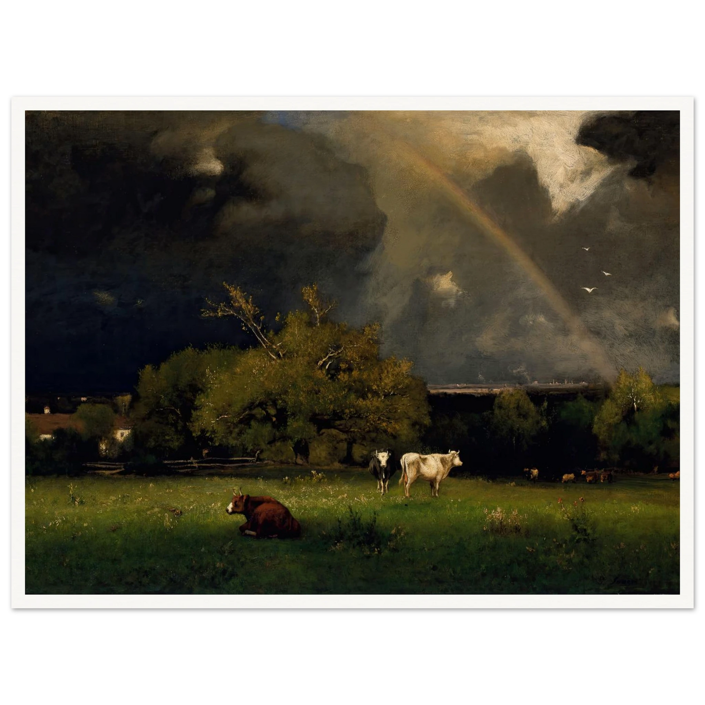 The Rainbow Art Print | George Inness - Framed Poster - 30x40 cm / 12x16″ - Black frame
