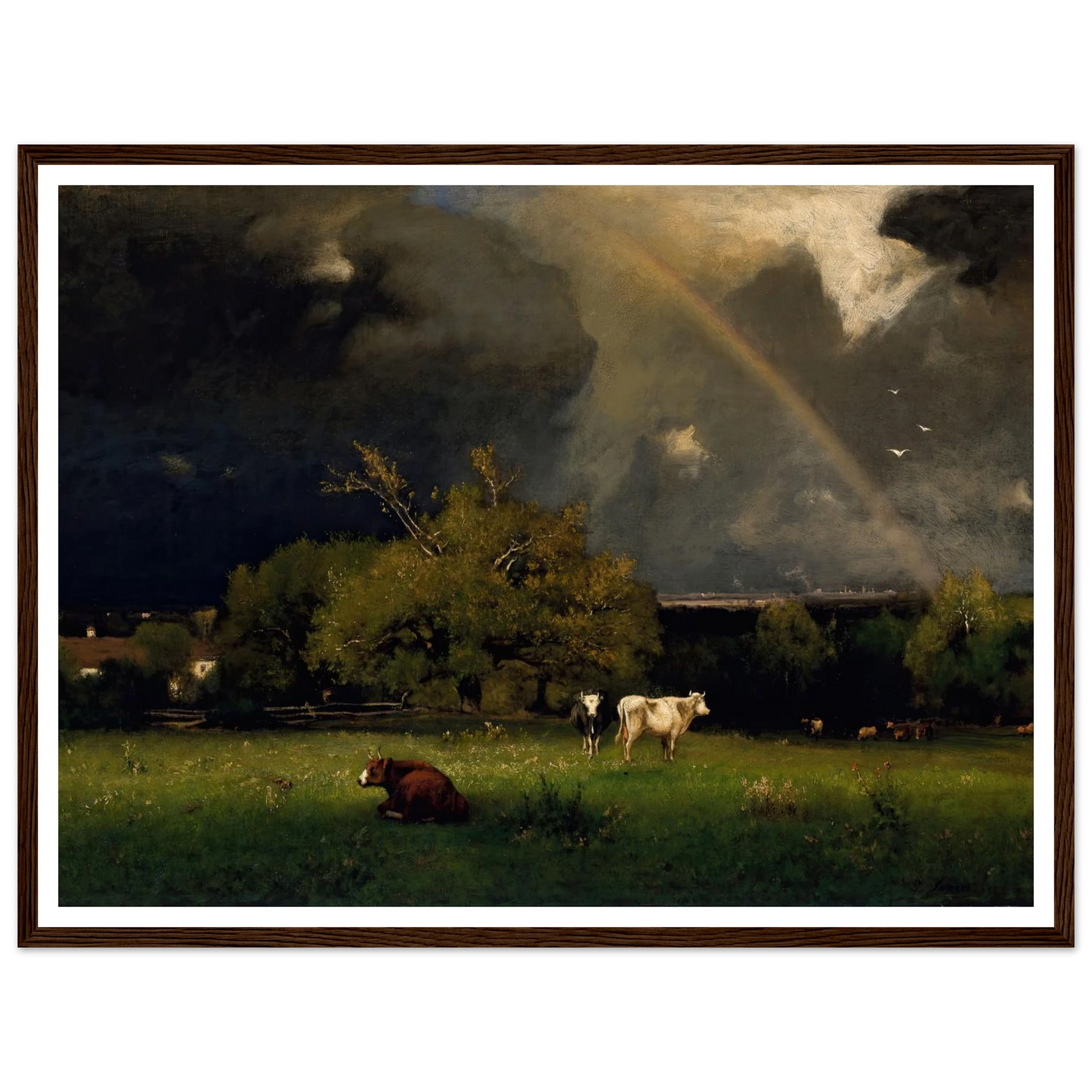 The Rainbow Art Print | George Inness - Framed Poster - 30x40 cm / 12x16″ - Black frame