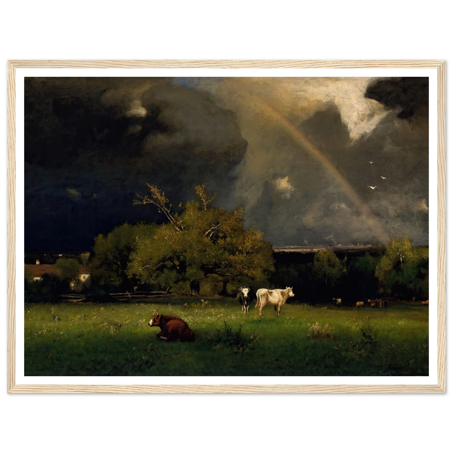 The Rainbow Art Print | George Inness - Framed Poster - 30x40 cm / 12x16″ - Black frame