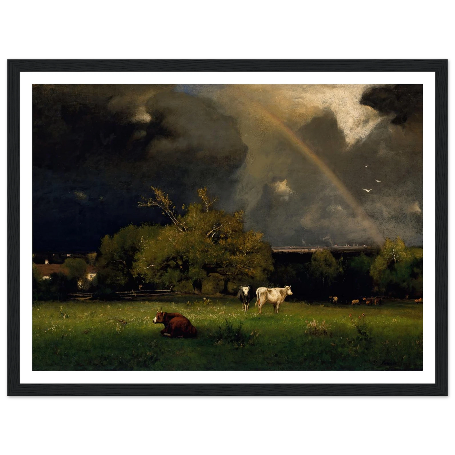 The Rainbow Art Print | George Inness - Framed Poster - 30x40 cm / 12x16″ - Black frame