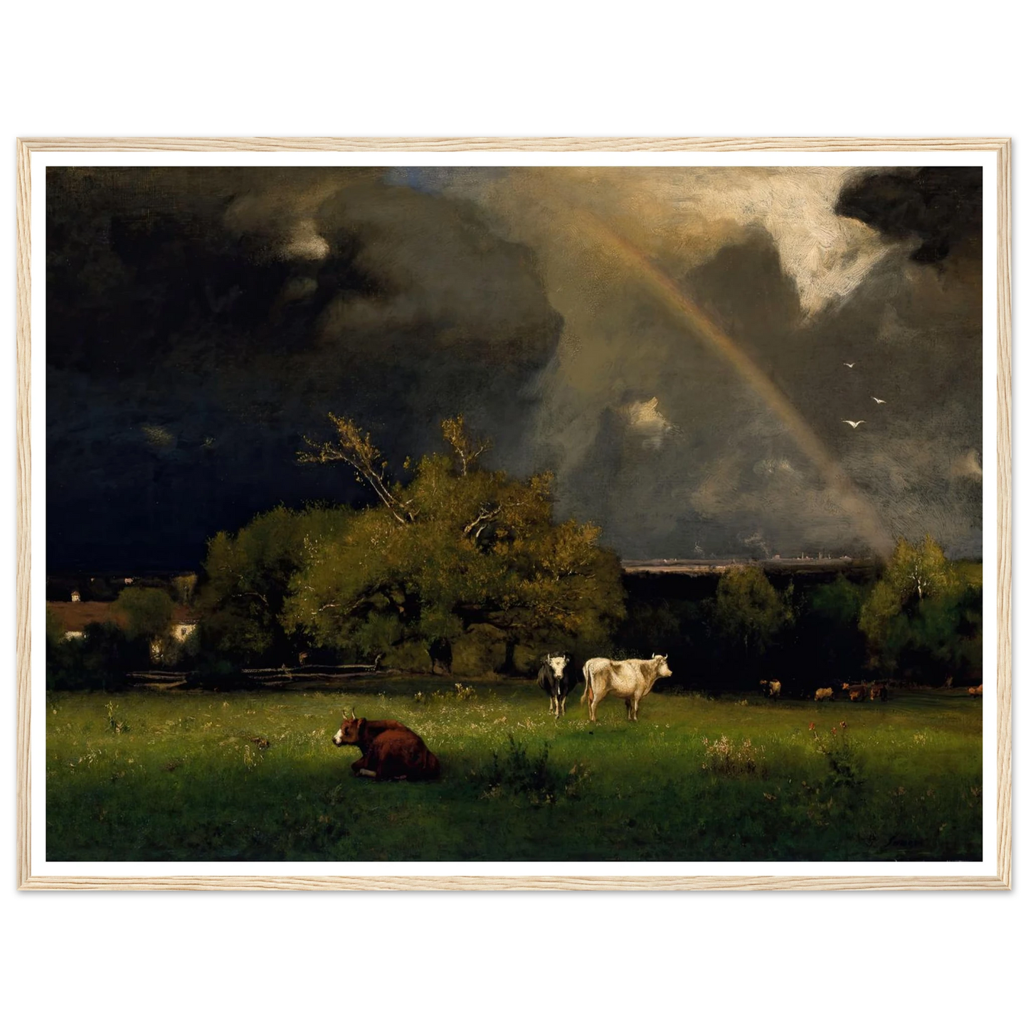 The Rainbow Art Print | George Inness - Framed Poster - 30x40 cm / 12x16″ - Black frame