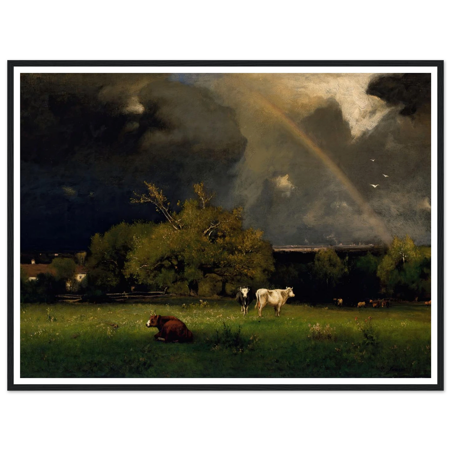 The Rainbow Art Print | George Inness - Framed Poster - 30x40 cm / 12x16″ - Black frame