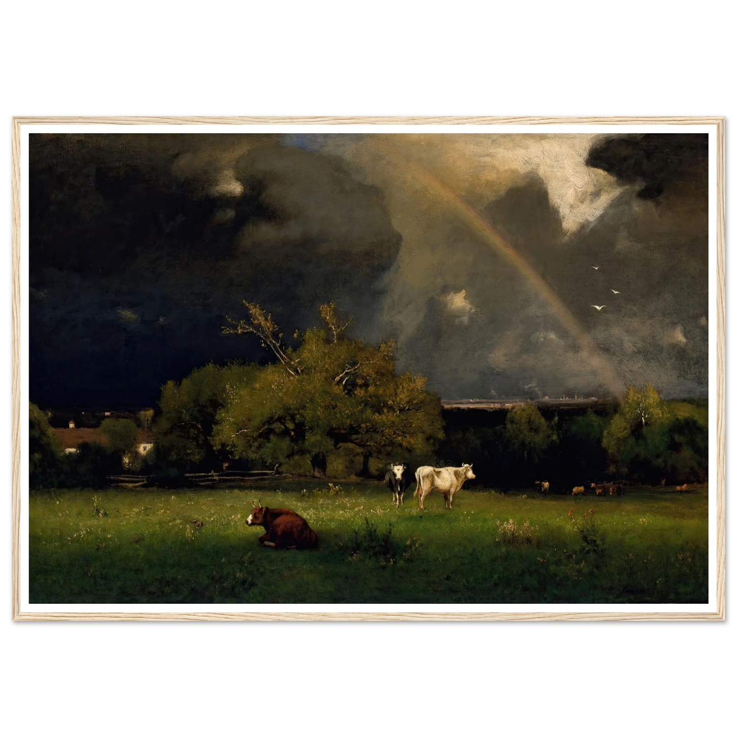 The Rainbow Art Print | George Inness - Framed Poster - 30x40 cm / 12x16″ - Black frame