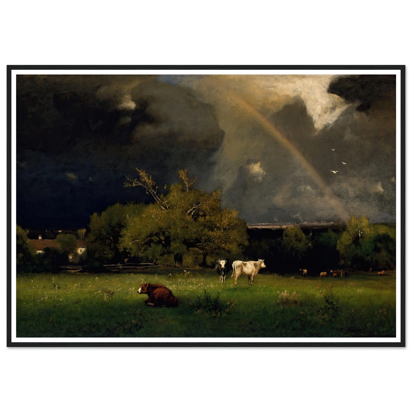 The Rainbow Art Print | George Inness - Framed Poster - 30x40 cm / 12x16″ - Black frame