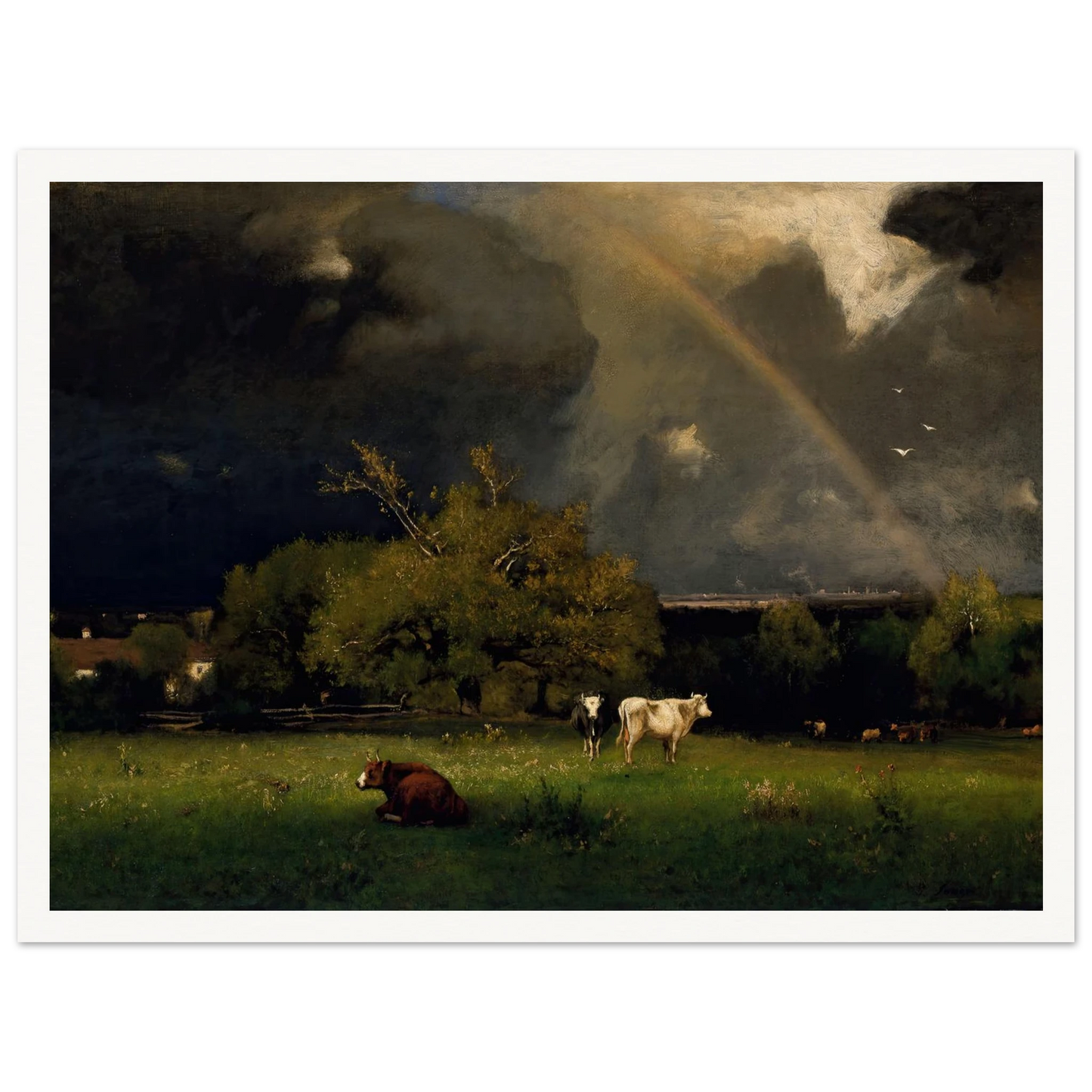 The Rainbow Art Print | George Inness - Framed Poster - 30x40 cm / 12x16″ - Black frame