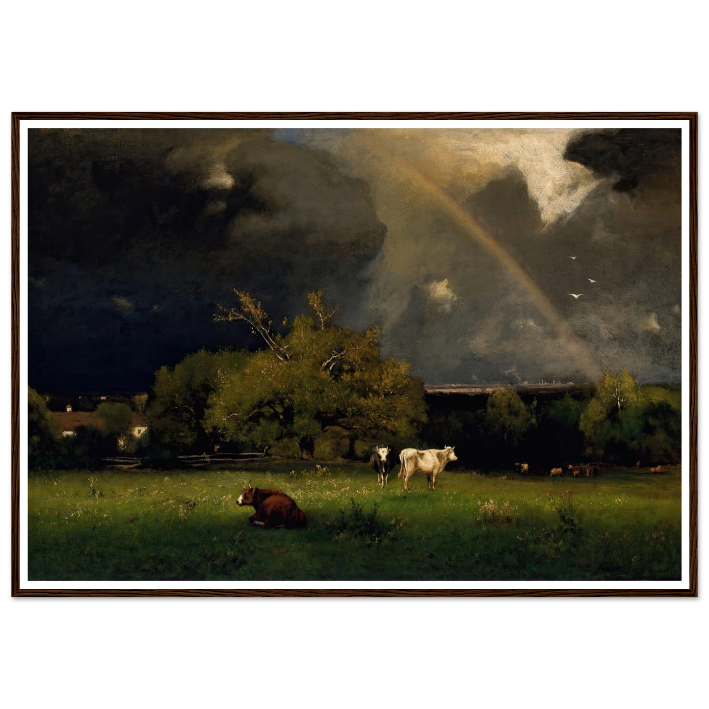 The Rainbow Art Print | George Inness - Framed Poster - 30x40 cm / 12x16″ - Black frame