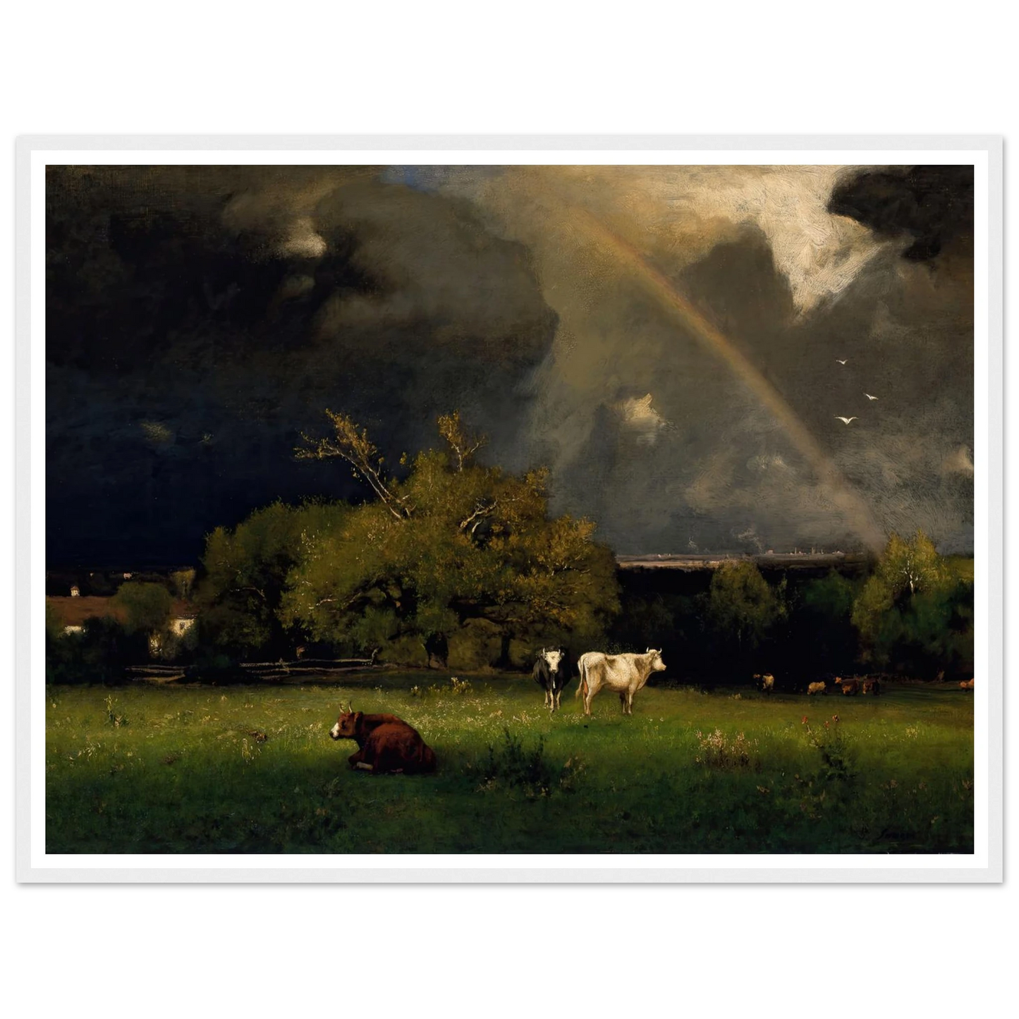 The Rainbow Art Print | George Inness - Framed Poster - 30x40 cm / 12x16″ - Black frame