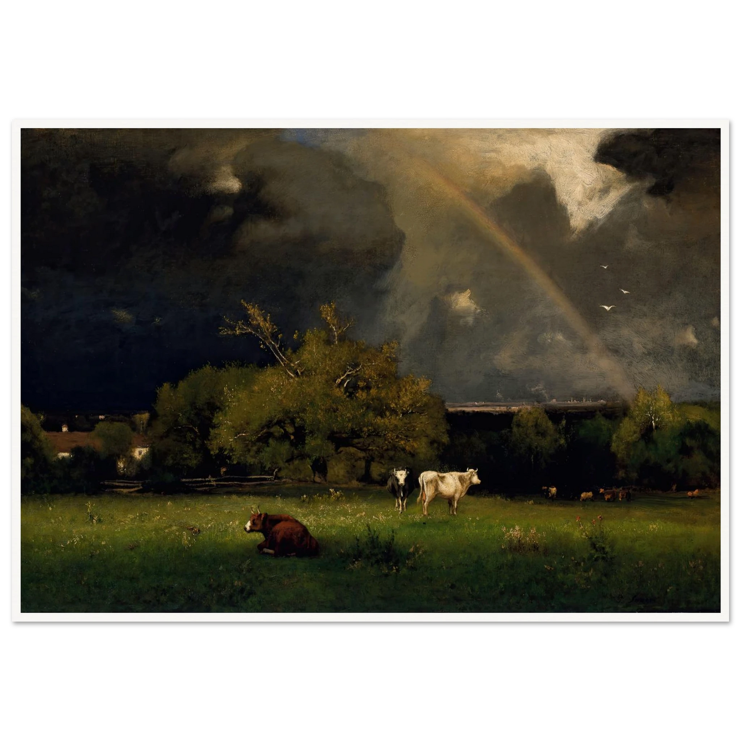The Rainbow Art Print | George Inness - Framed Poster - 30x40 cm / 12x16″ - Black frame