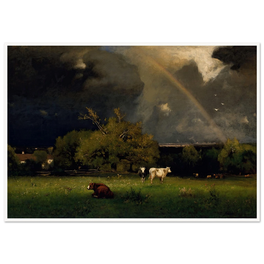 The Rainbow Art Print | George Inness - Framed Poster - 30x40 cm / 12x16″ - Black frame