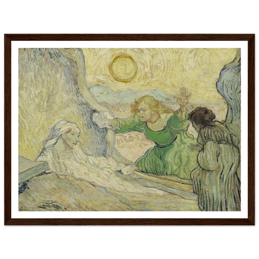 The raising of Lazarus (after Rembrandt) Art Print | Vincent van Gogh - Framed Poster - 30x40 cm / 12x16″ - Black frame