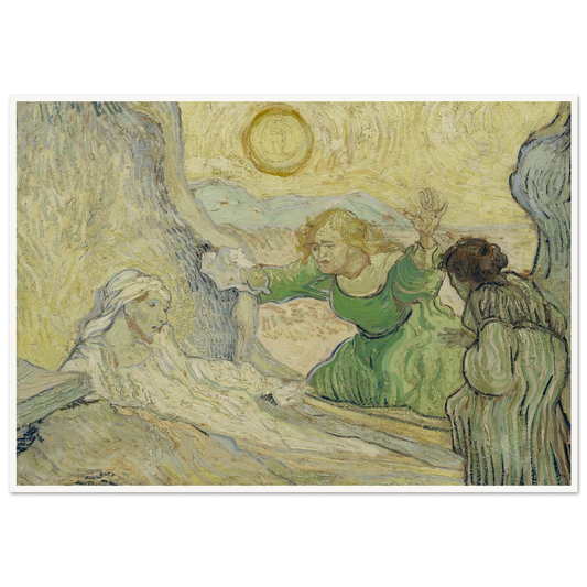 The raising of Lazarus (after Rembrandt) Art Print | Vincent van Gogh - Framed Poster - 30x40 cm / 12x16″ - Black frame