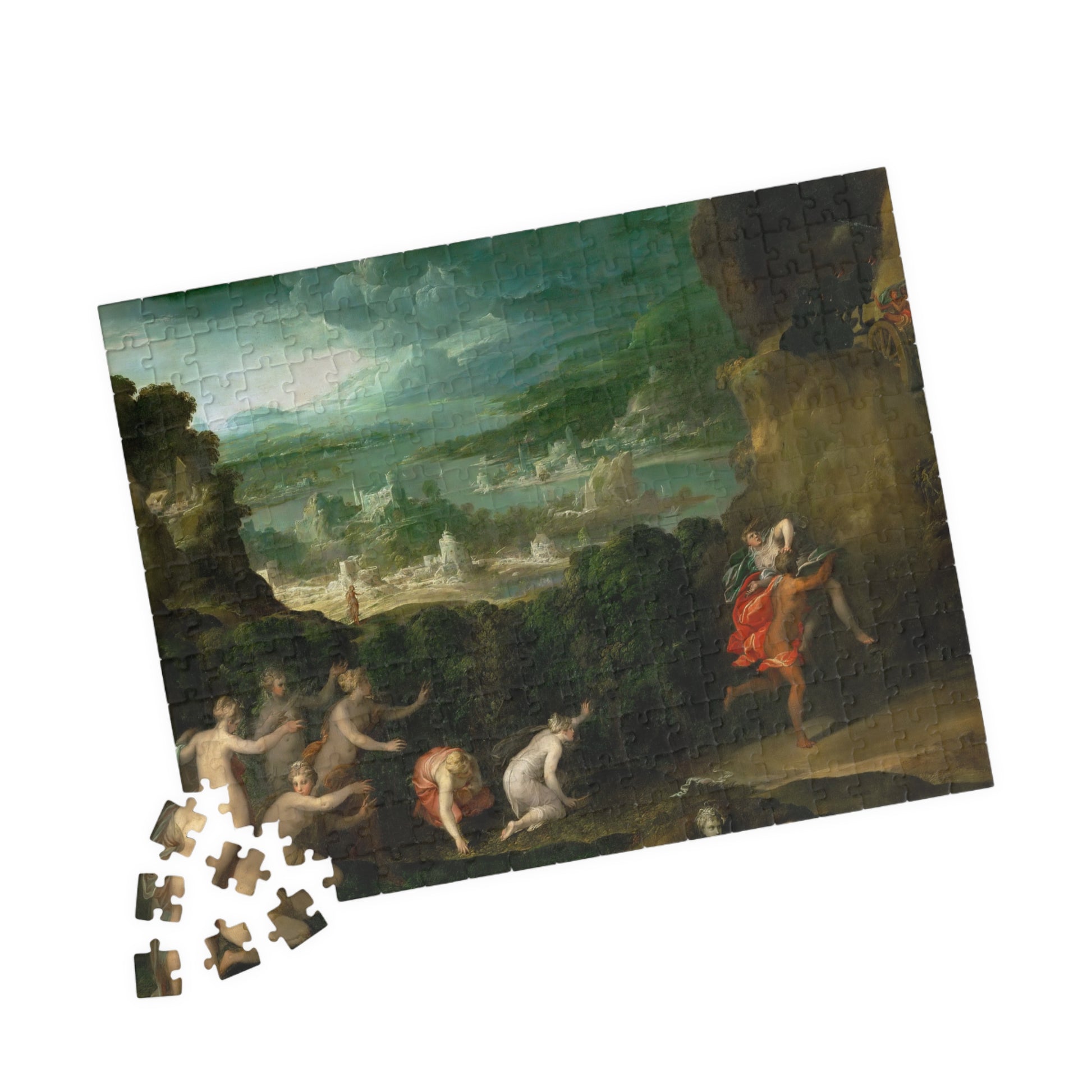 The rape of Proserpina (Persephone). Hades carries off Persephone, daughter of Zeus and Demeter Puzzle | Niccolò dell'Abbate - - 252 pcs (Horizontal) - 