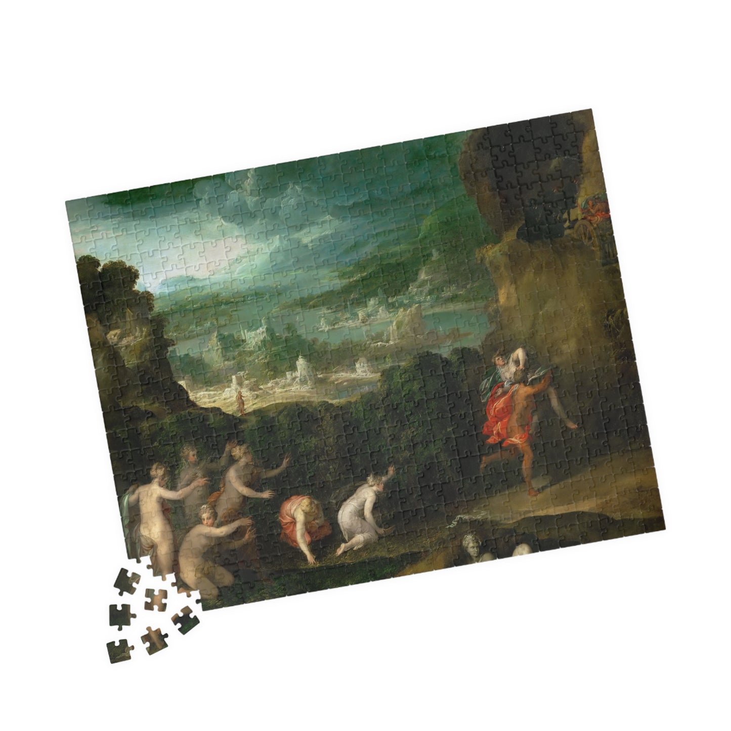 The rape of Proserpina (Persephone). Hades carries off Persephone, daughter of Zeus and Demeter Puzzle | Niccolò dell'Abbate - - 252 pcs (Horizontal) - 