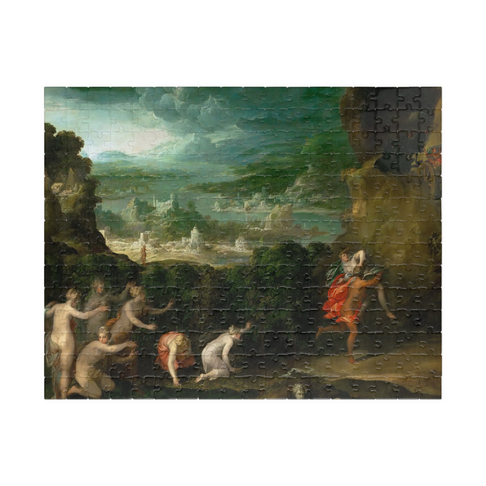 The rape of Proserpina (Persephone). Hades carries off Persephone, daughter of Zeus and Demeter Puzzle | Niccolò dell'Abbate - - 252 pcs (Horizontal) - 