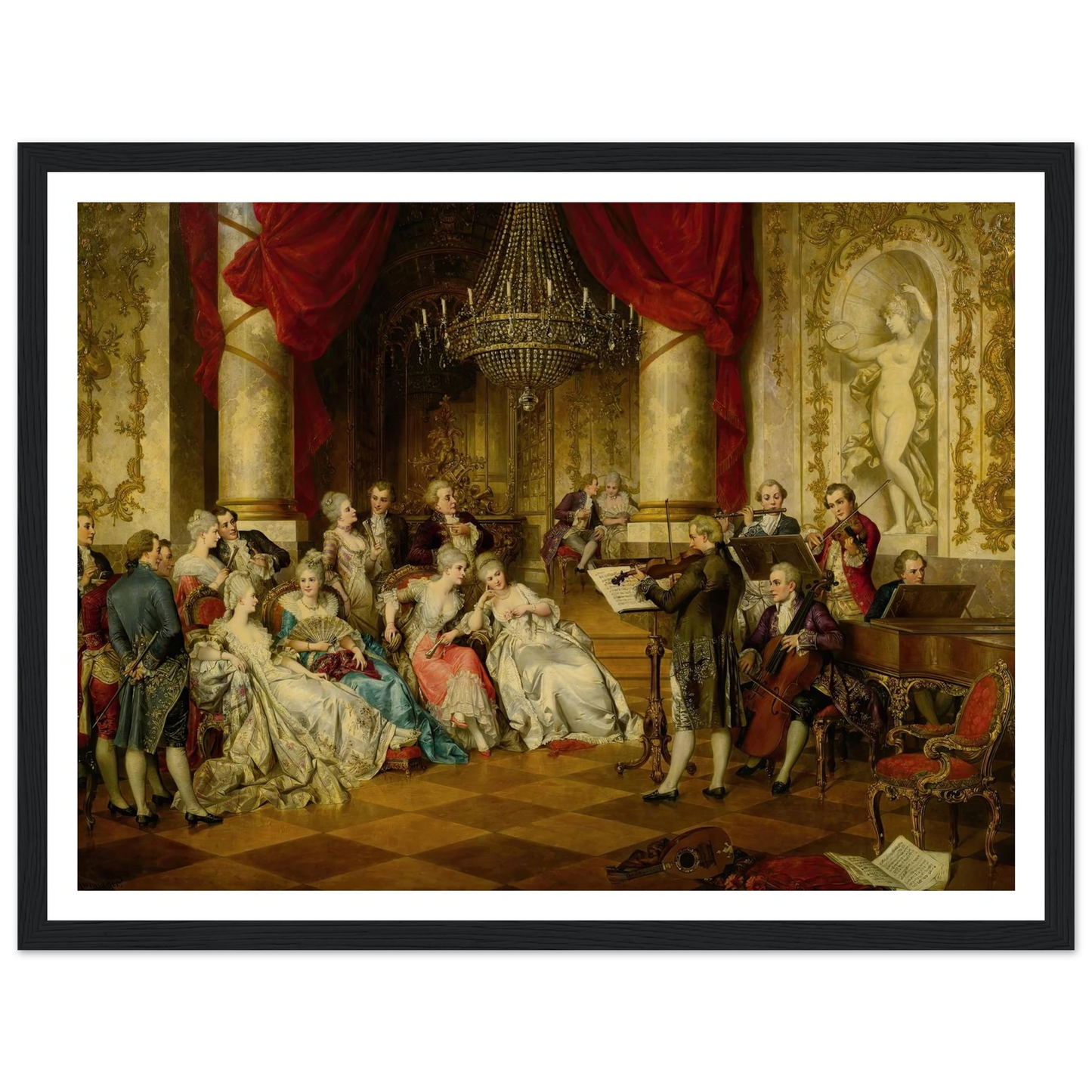 The Recital Art Print | Carl Schweninger Jr - Framed Poster - 30x40 cm / 12x16″ - Black frame