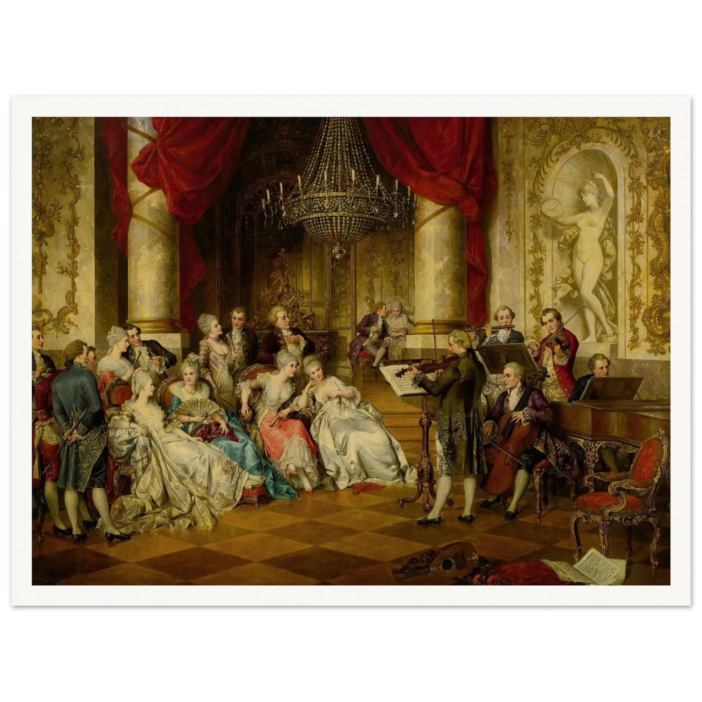 The Recital Art Print | Carl Schweninger Jr - Framed Poster - 30x40 cm / 12x16″ - Black frame