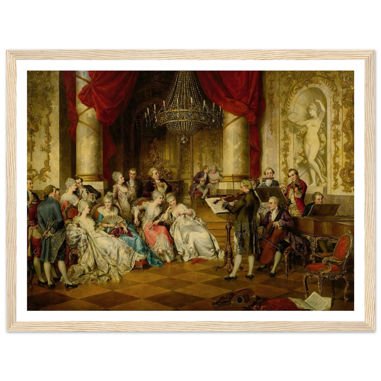The Recital Art Print | Carl Schweninger Jr - Framed Poster - 30x40 cm / 12x16″ - Black frame