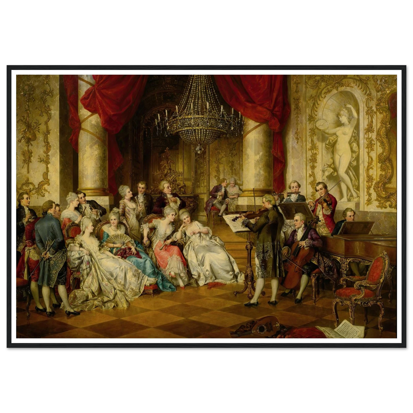 The Recital Art Print | Carl Schweninger Jr - Framed Poster - 30x40 cm / 12x16″ - Black frame