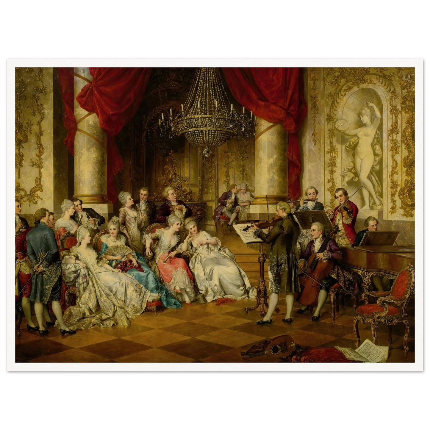The Recital Art Print | Carl Schweninger Jr - Framed Poster - 30x40 cm / 12x16″ - Black frame