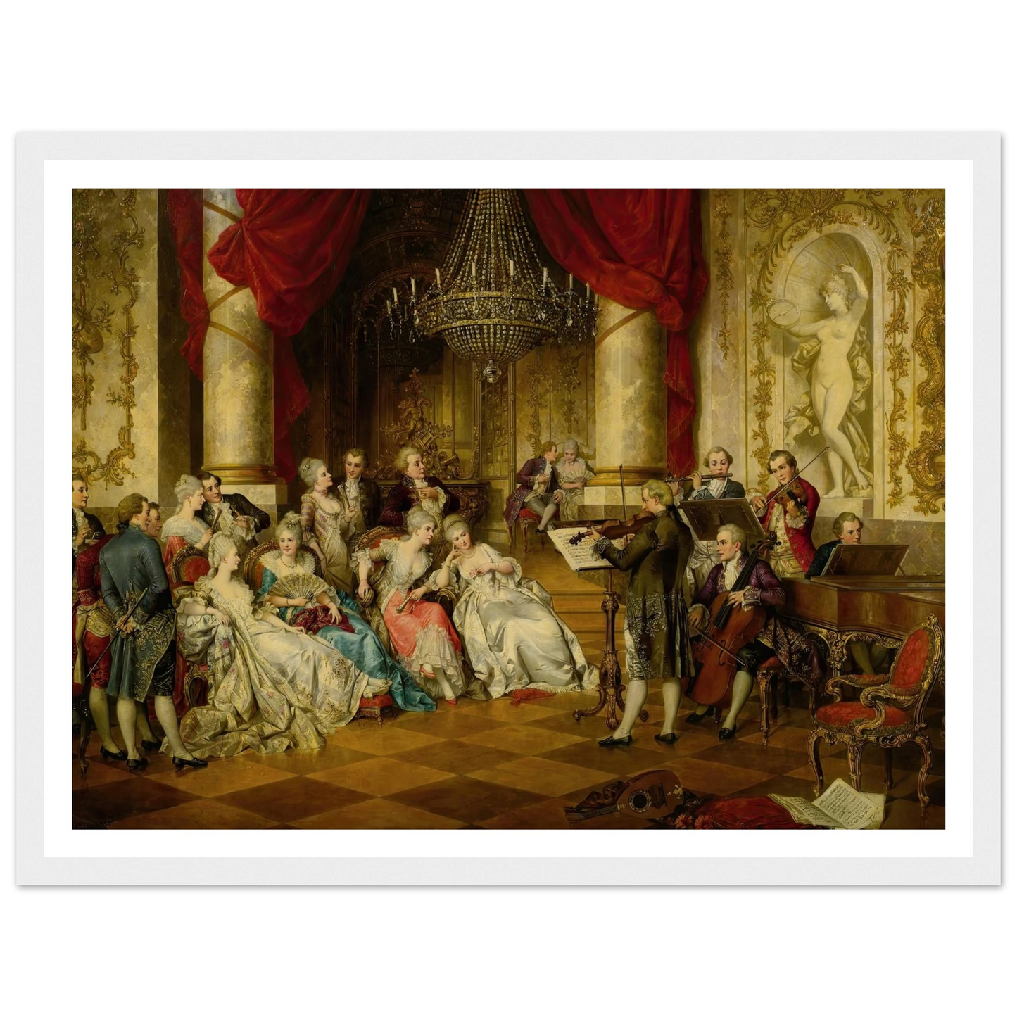 The Recital Art Print | Carl Schweninger Jr - Framed Poster - 30x40 cm / 12x16″ - Black frame