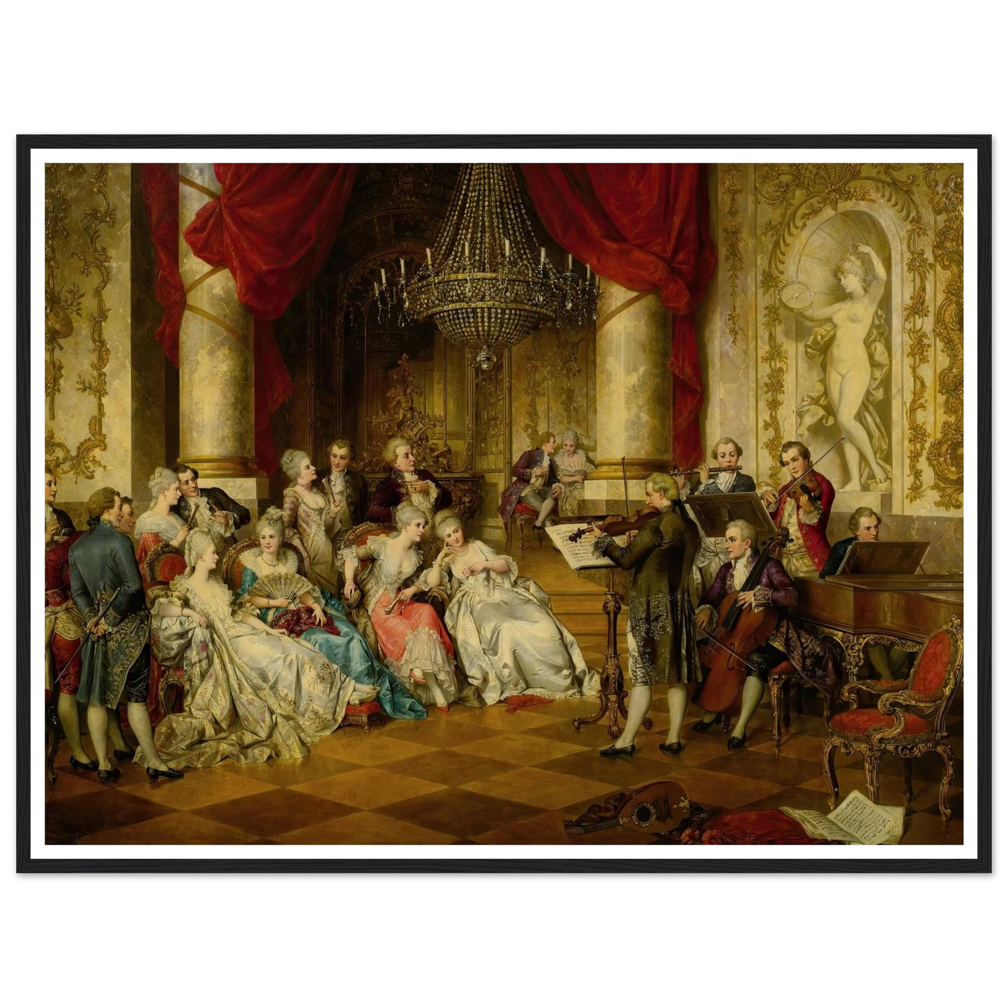 The Recital Art Print | Carl Schweninger Jr - Framed Poster - 30x40 cm / 12x16″ - Black frame