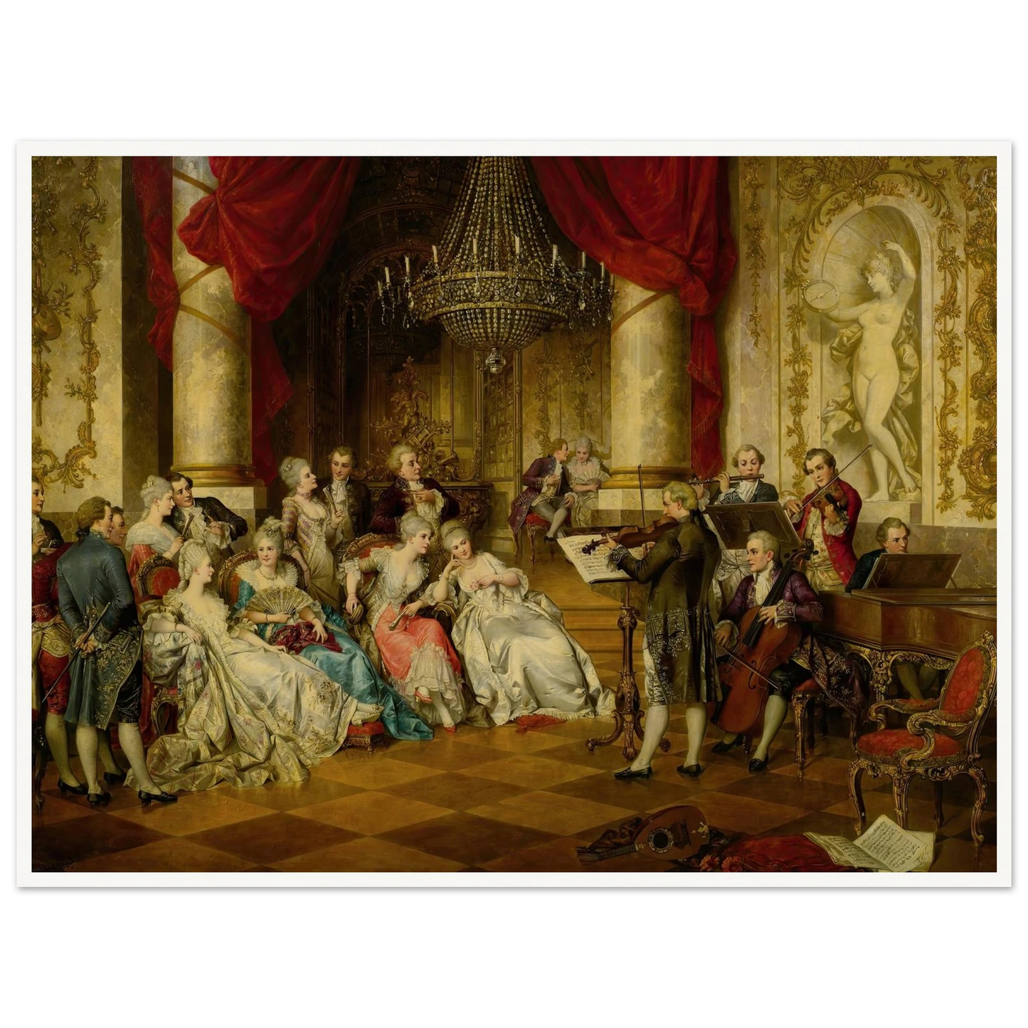 The Recital Art Print | Carl Schweninger Jr - Framed Poster - 30x40 cm / 12x16″ - Black frame