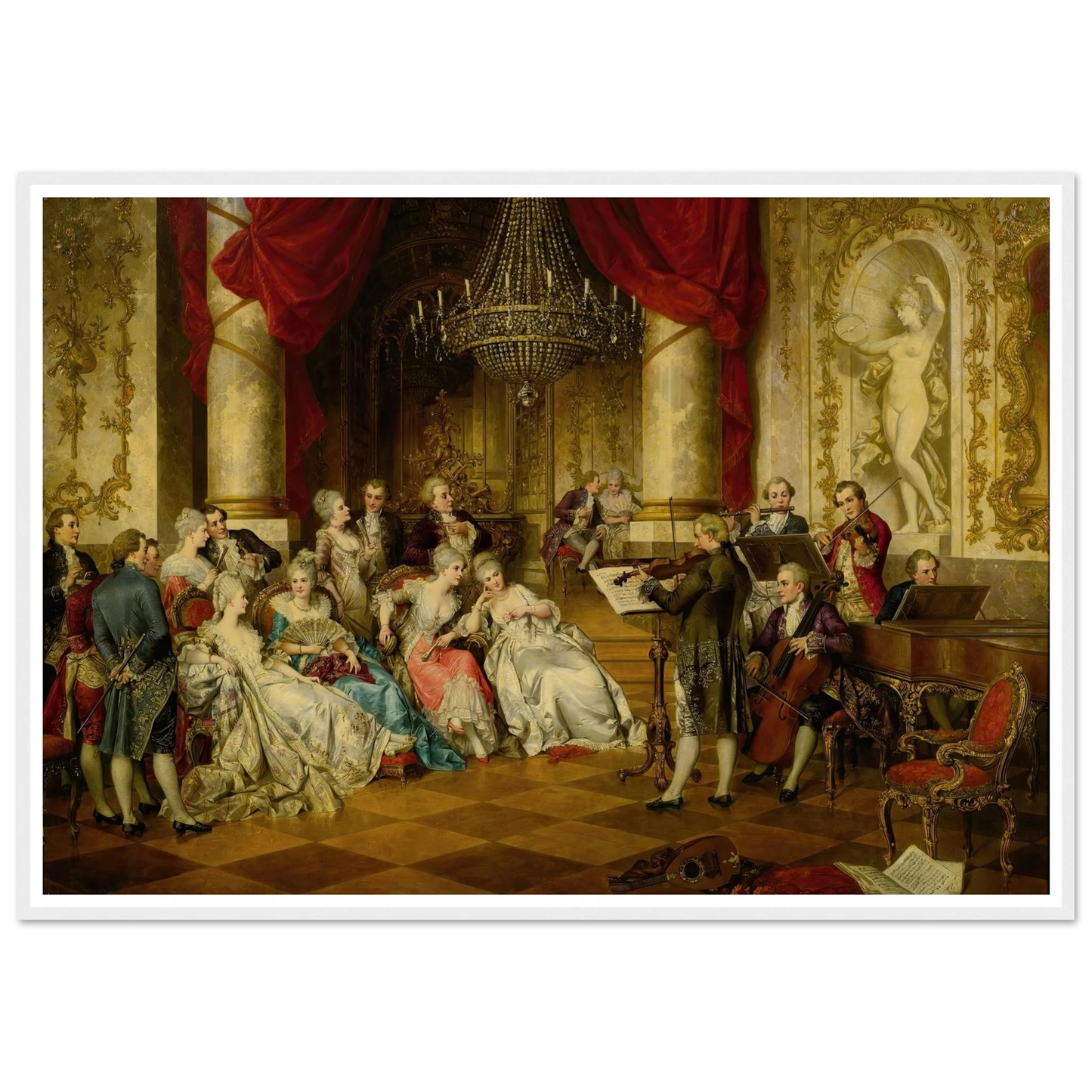 The Recital Art Print | Carl Schweninger Jr - Framed Poster - 30x40 cm / 12x16″ - Black frame