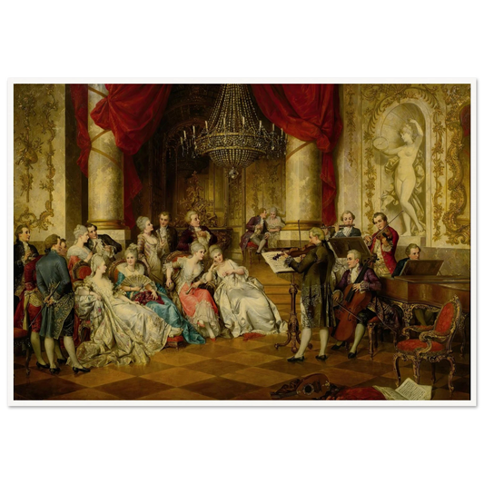 The Recital Art Print | Carl Schweninger Jr - Framed Poster - 30x40 cm / 12x16″ - Black frame