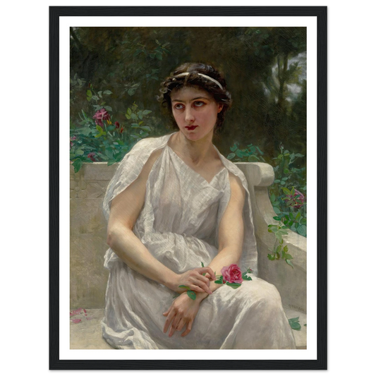 The Red Rose Art Print | Guillaume Seignac - Framed Poster - 30x40 cm / 12x16″ - Black frame