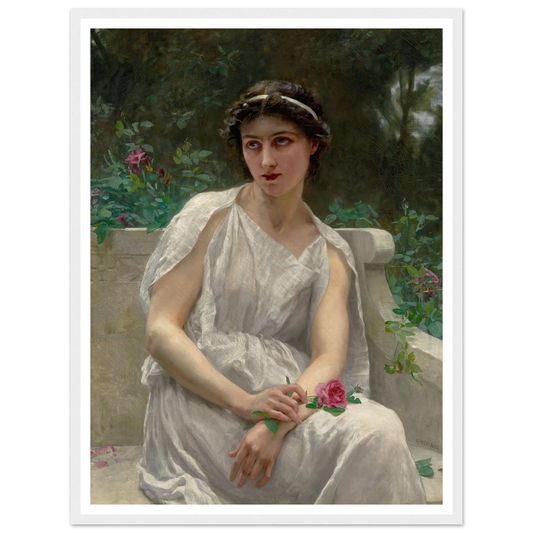The Red Rose Art Print | Guillaume Seignac - Framed Poster - 30x40 cm / 12x16″ - Black frame