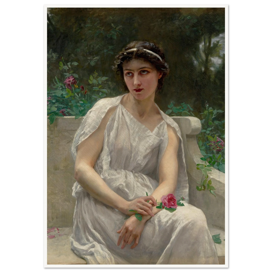 The Red Rose Art Print | Guillaume Seignac - Framed Poster - 30x40 cm / 12x16″ - Black frame