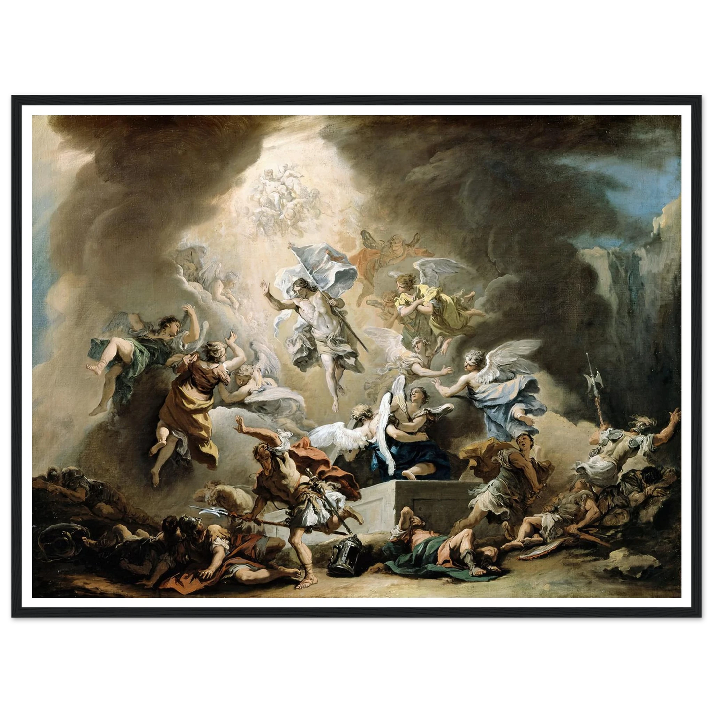 The Resurrection (circa 1715) Art Print | Sebastiano Ricci - Framed Poster - 30x40 cm / 12x16″ - Black frame