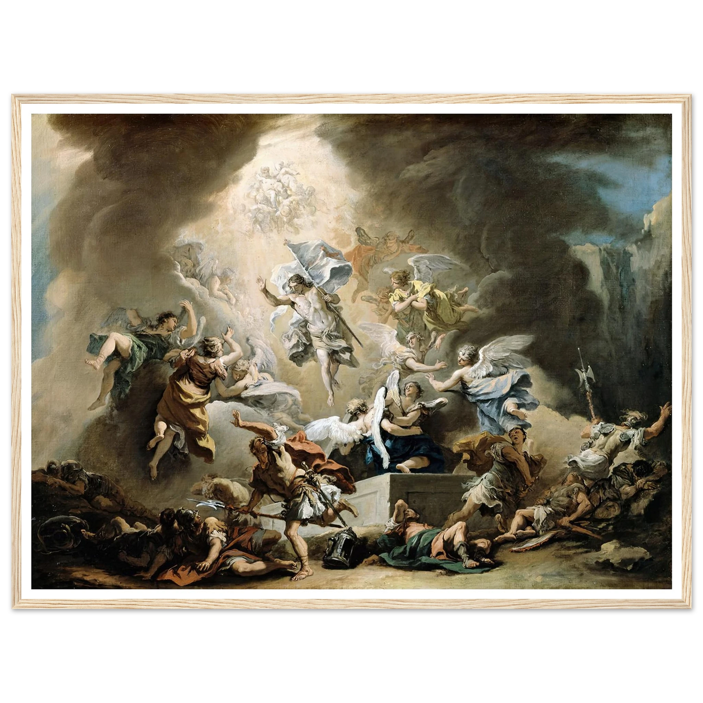 The Resurrection (circa 1715) Art Print | Sebastiano Ricci - Framed Poster - 30x40 cm / 12x16″ - Black frame