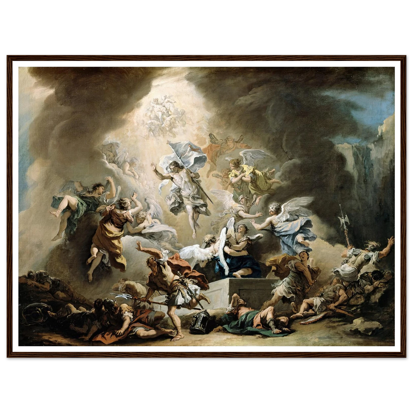 The Resurrection (circa 1715) Art Print | Sebastiano Ricci - Framed Poster - 30x40 cm / 12x16″ - Black frame