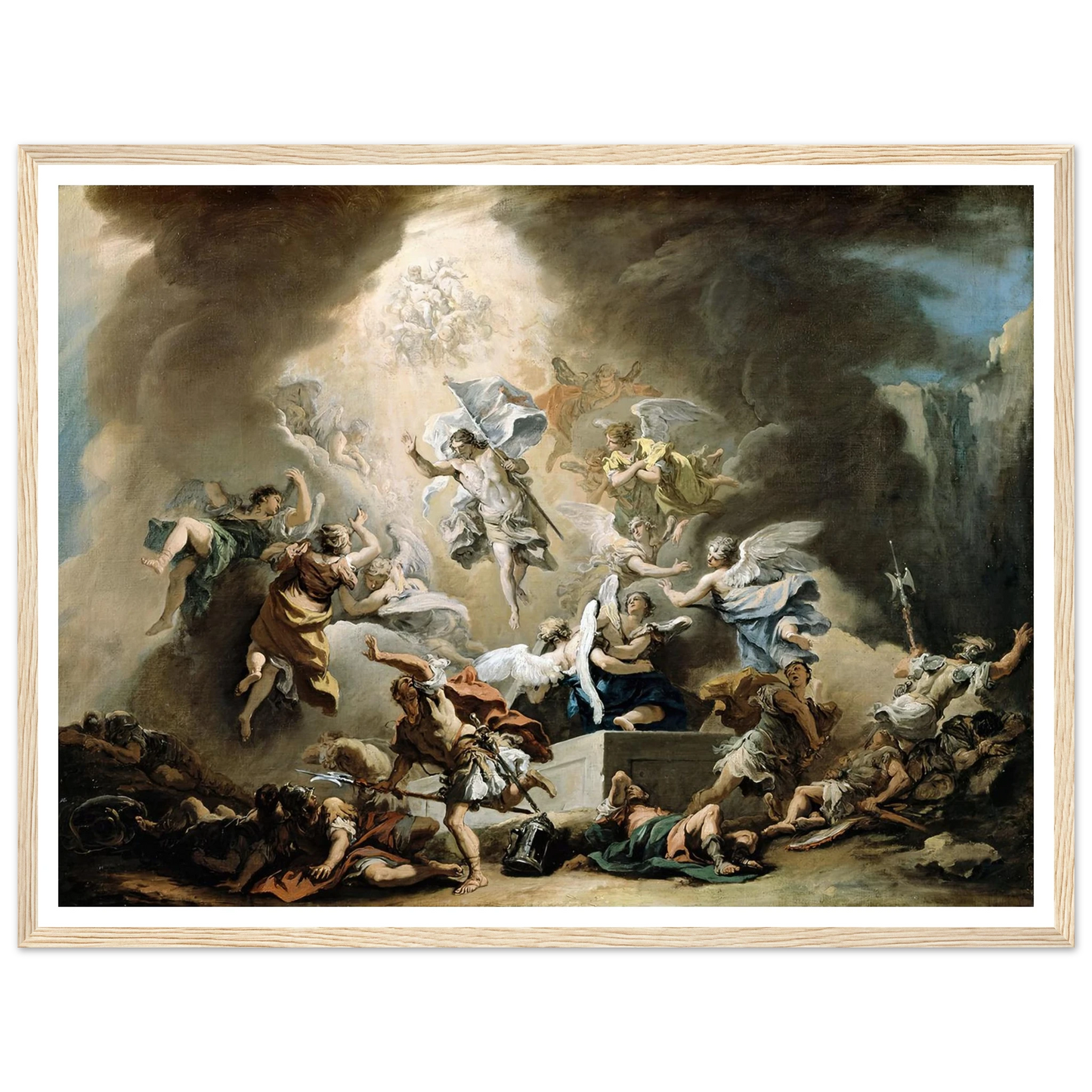 The Resurrection (circa 1715) Art Print | Sebastiano Ricci - Framed Poster - 30x40 cm / 12x16″ - Black frame