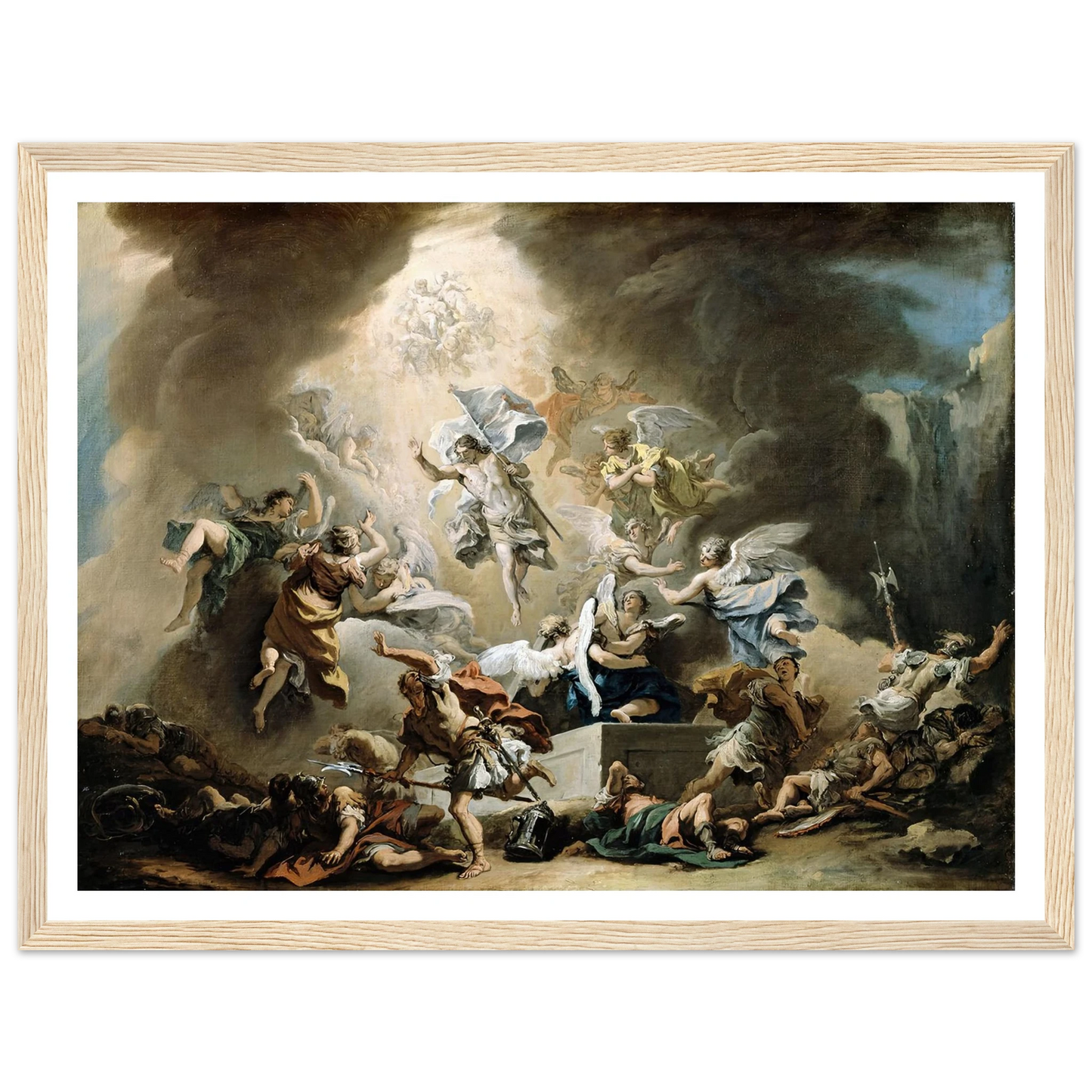 The Resurrection (circa 1715) Art Print | Sebastiano Ricci - Framed Poster - 30x40 cm / 12x16″ - Black frame