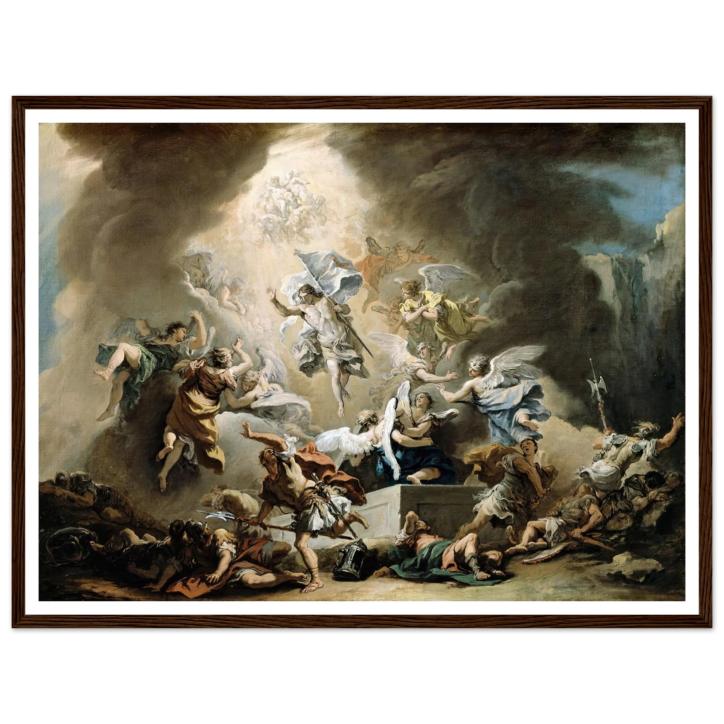 The Resurrection (circa 1715) Art Print | Sebastiano Ricci - Framed Poster - 30x40 cm / 12x16″ - Black frame