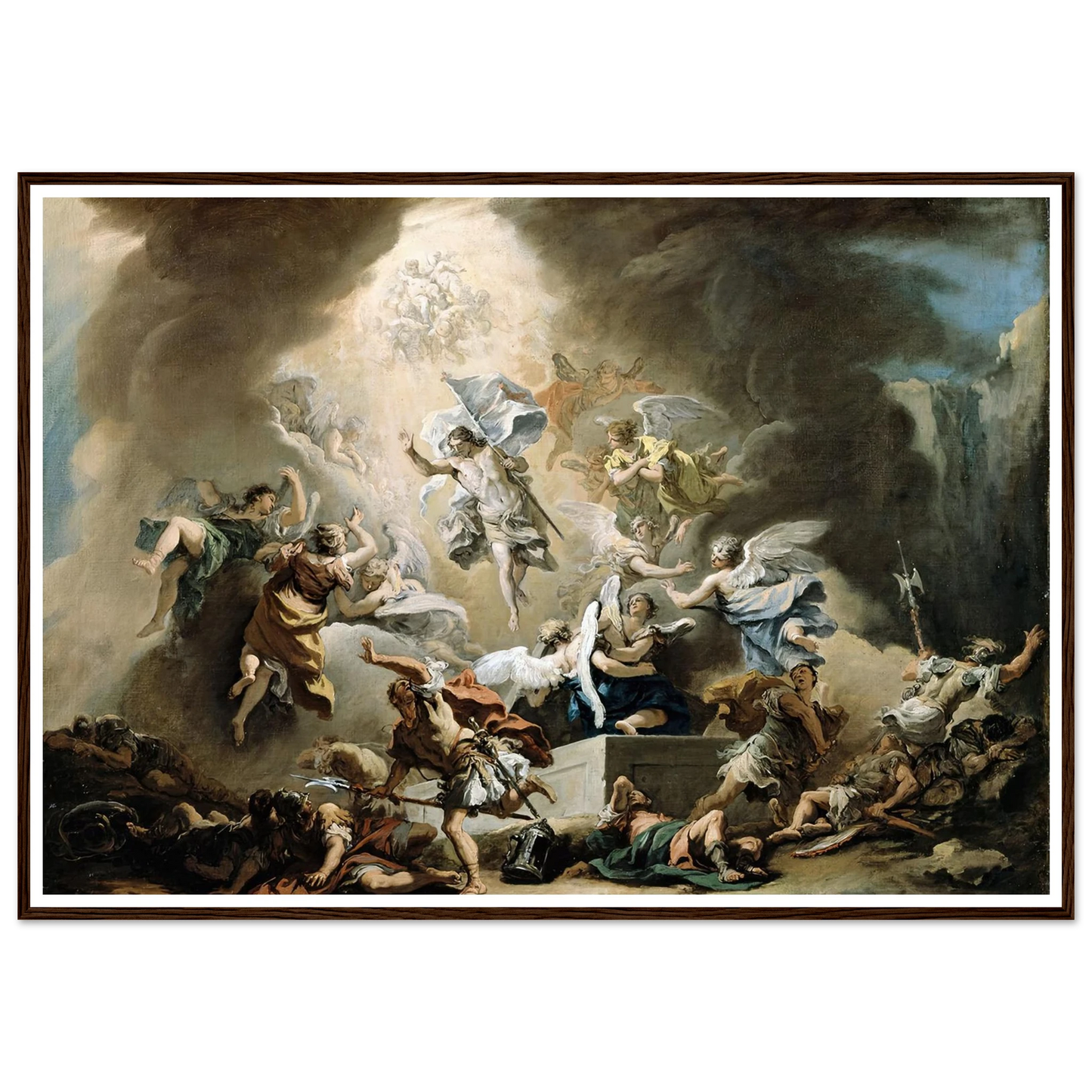 The Resurrection (circa 1715) Art Print | Sebastiano Ricci - Framed Poster - 30x40 cm / 12x16″ - Black frame