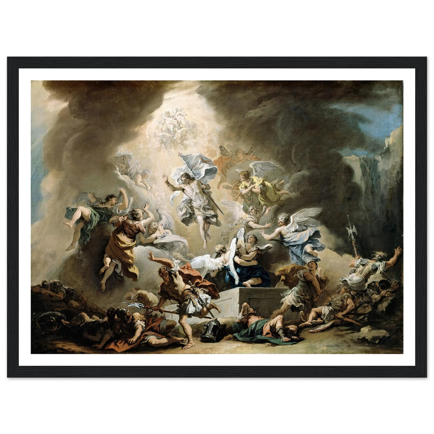 The Resurrection (circa 1715) Art Print | Sebastiano Ricci - Framed Poster - 30x40 cm / 12x16″ - Black frame