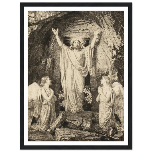 The Resurrection of Christ (1881) Art Print | Carl Bloch - Framed Poster - 30x40 cm / 12x16″ - Black frame