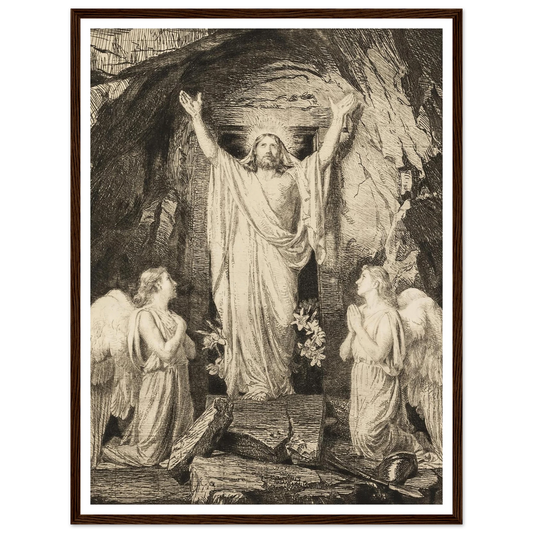 The Resurrection of Christ (1881) Art Print | Carl Bloch - Framed Poster - 30x40 cm / 12x16″ - Black frame
