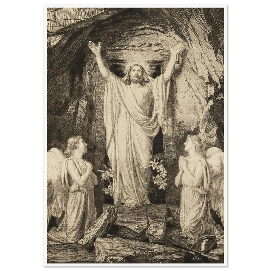 The Resurrection of Christ (1881) Art Print | Carl Bloch - Framed Poster - 30x40 cm / 12x16″ - Black frame
