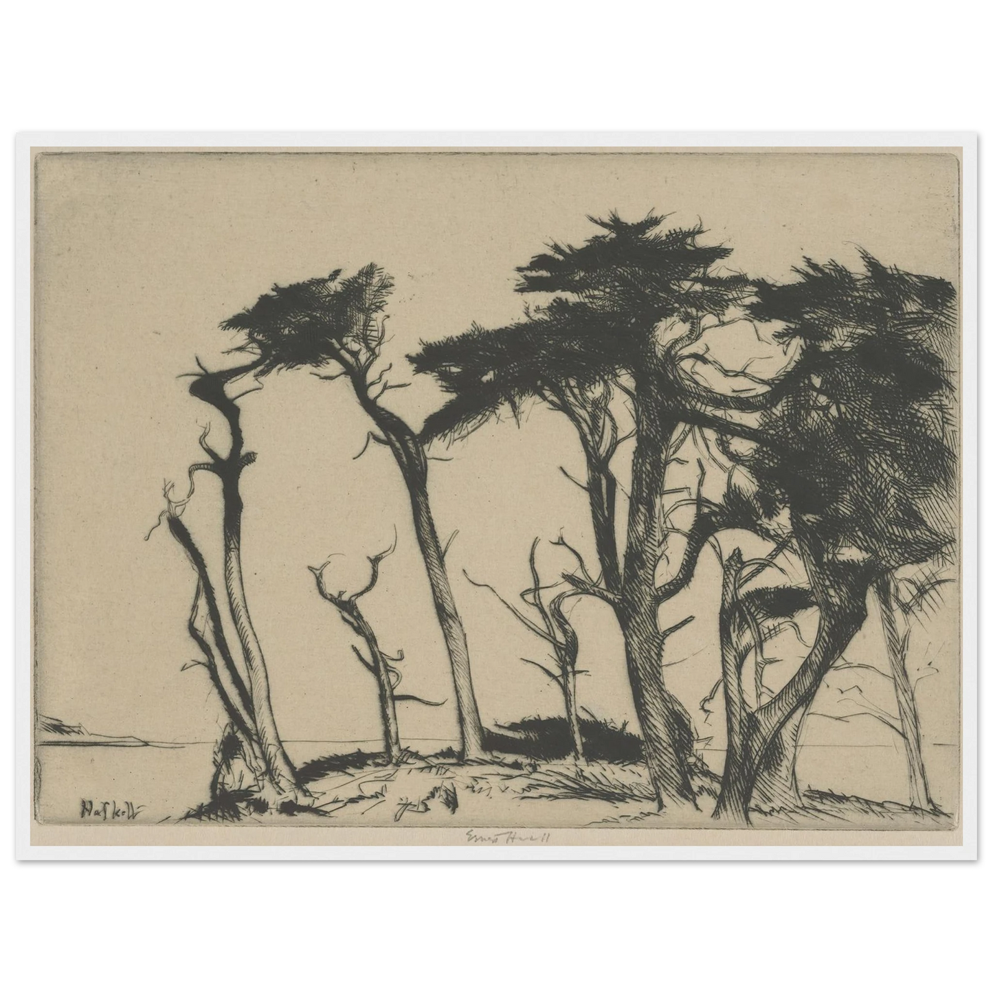 The Rhythm of the Cypress (1915-1925) Art Print | Ernest Haskell - Framed Poster - 30x40 cm / 12x16″ - Black frame