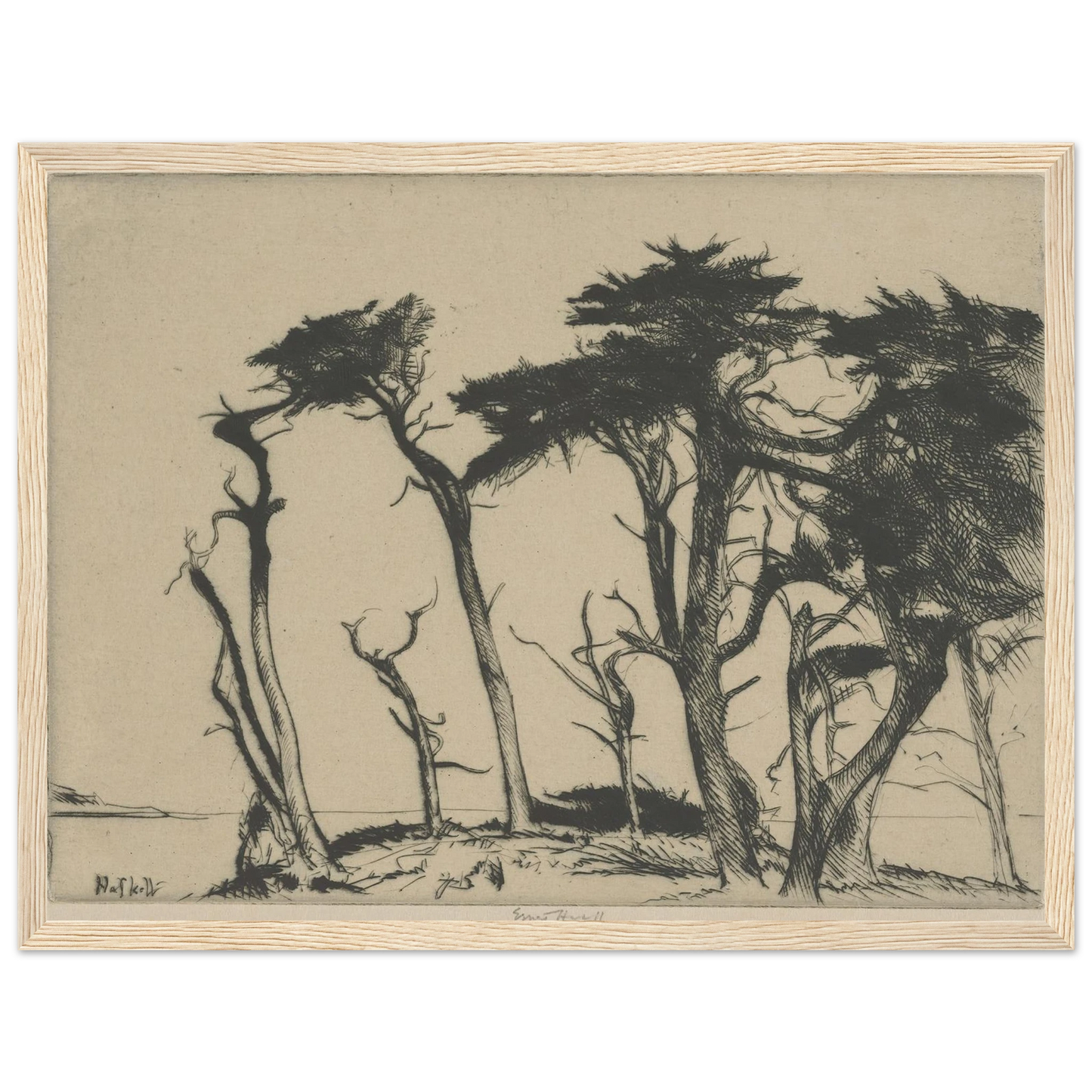 The Rhythm of the Cypress (1915-1925) Art Print | Ernest Haskell - Framed Poster - 30x40 cm / 12x16″ - Black frame